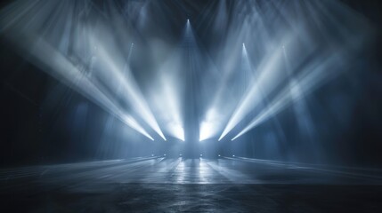 A spotlight background with focused beams of light illuminating a dark stage, creating a dramatic and intense effect that draws attention to the center of the scene