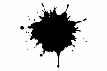 paint splatter, black paint splashes of vector illustration