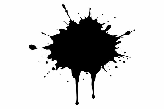 recommend clip art: paint splatter, black paint splashes of vector illustration