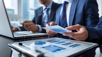 Business Professionals Analyzing Data