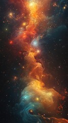 Obraz premium Cosmic Nebula with Stars and Galaxies