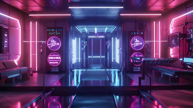 Techno neon space