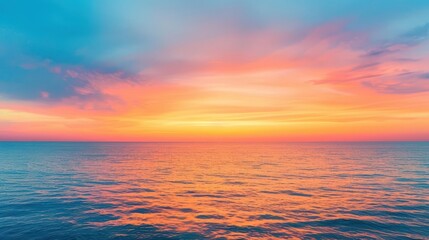 Fototapeta premium A summer sunset over the sea, with the sky ablaze in orange and pink hues, summer sea, relaxation, sunset vibes