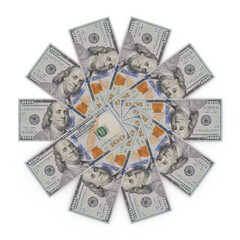 DOLLAR CURRENCY BILLS in 360 degree circular pattern (Transparent)