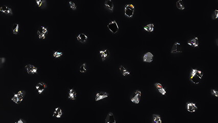 Gemstones on a black background. 3d render.