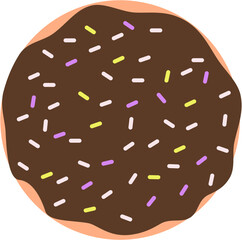 donuts covered in glaze and toppings. Vector format file. Editable file.