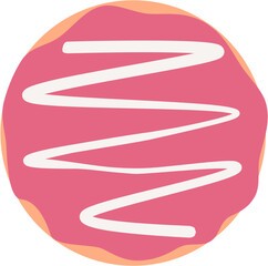 donuts covered in glaze and toppings. Vector format file. Editable file.