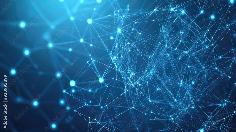 Poster High tech technology geometric and connection system background