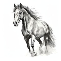 the AI Image Generator, Horse head drawing haute