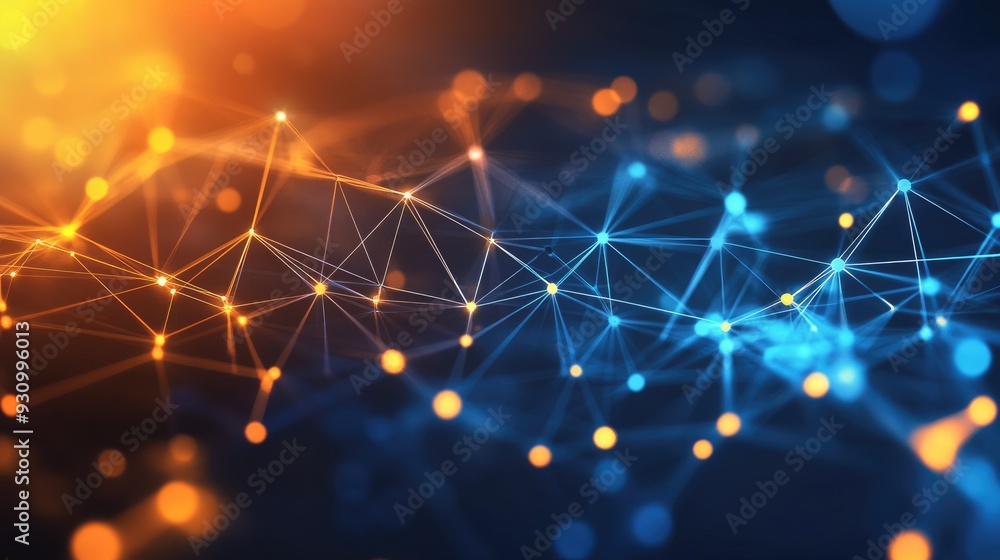 Poster high tech technology geometric and connection system background