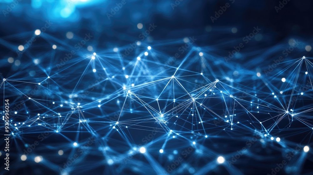 Poster High tech technology geometric and connection system background