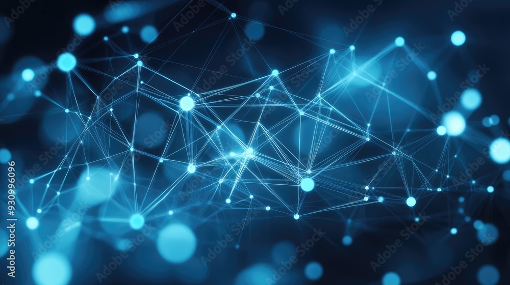 Poster High tech technology geometric and connection system background