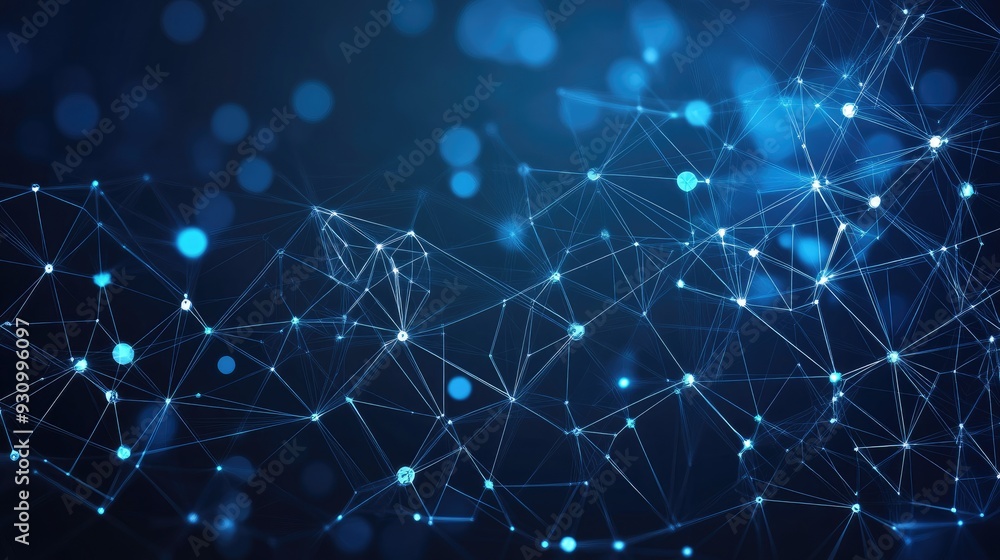 Poster High tech technology geometric and connection system background