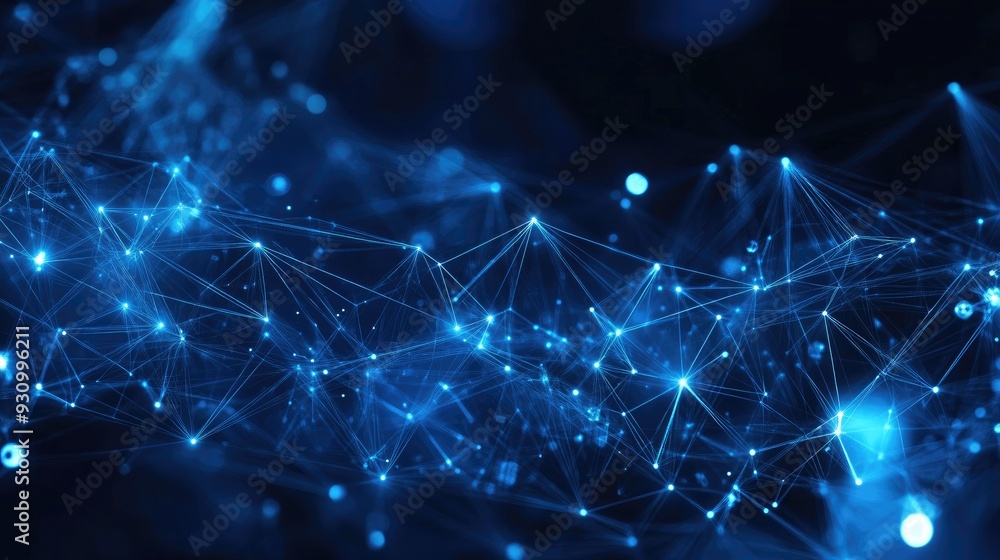 Poster High tech technology geometric and connection system background