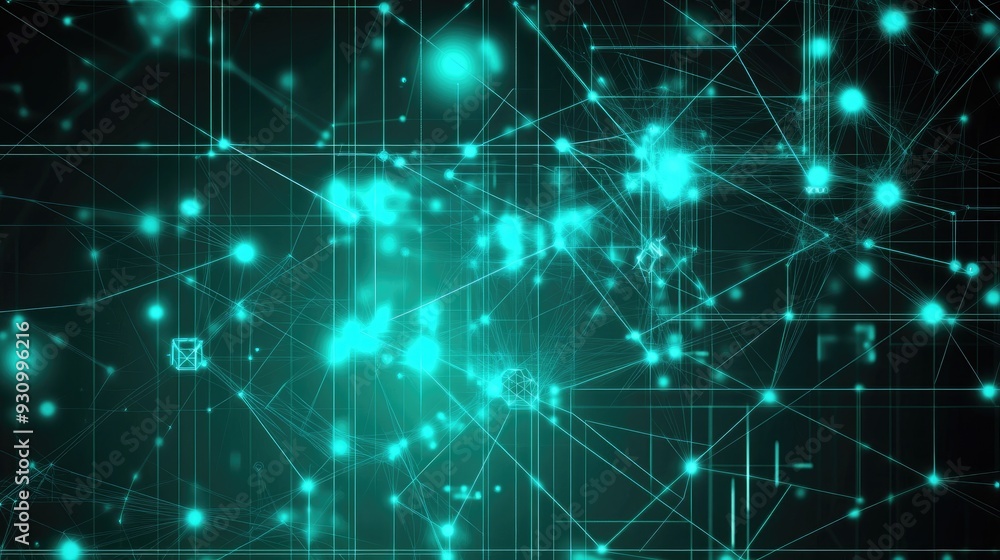 Poster high tech technology geometric and connection system background