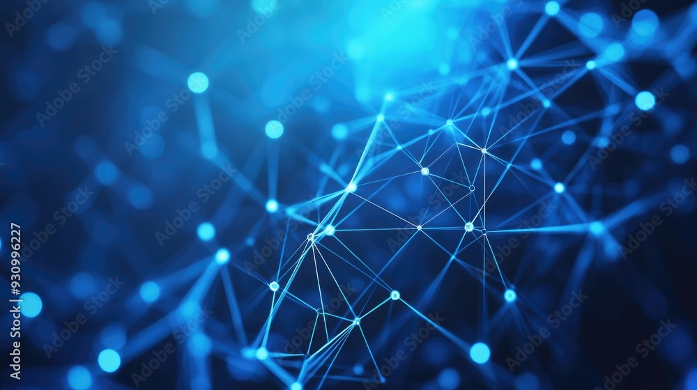 Poster High tech technology geometric and connection system background