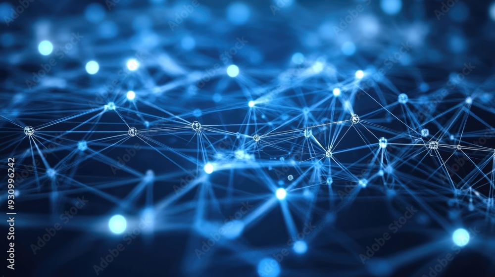 Poster High tech technology geometric and connection system background