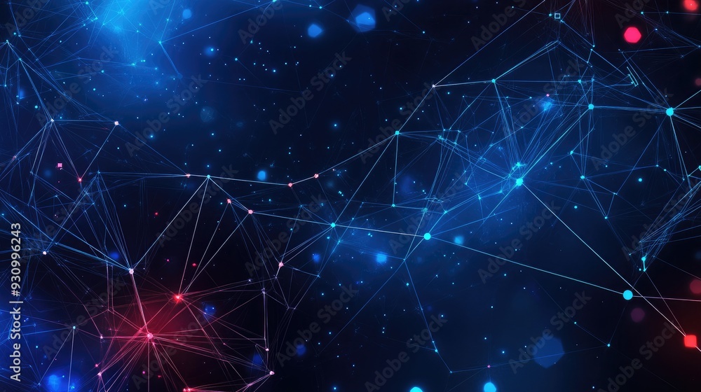 Aufkleber High tech technology geometric and connection system background