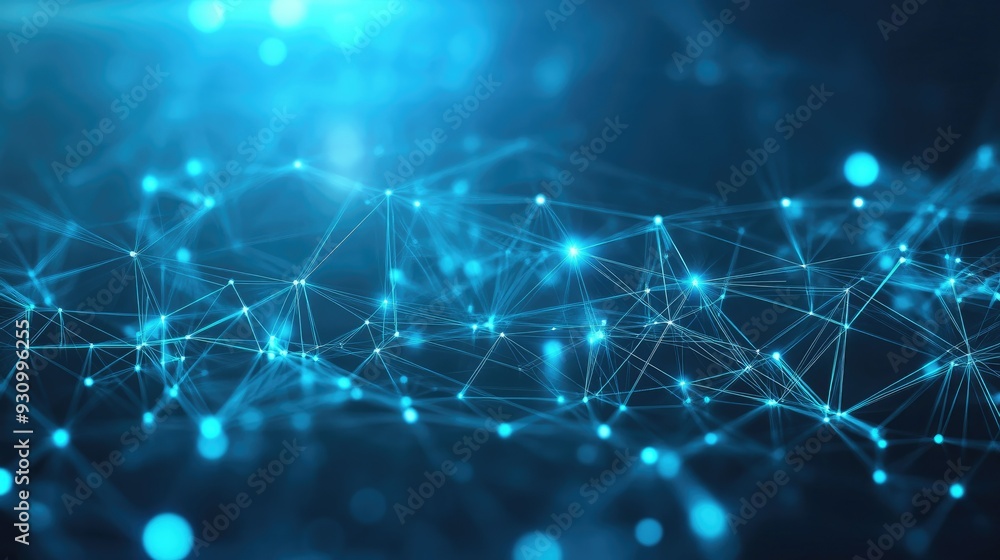 Poster High tech technology geometric and connection system background