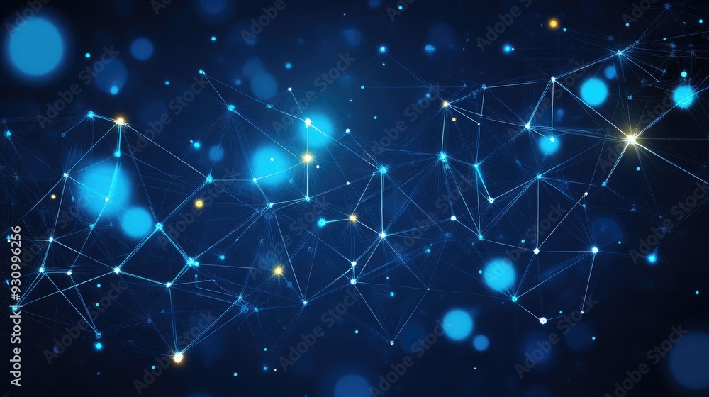 Poster High tech technology geometric and connection system background