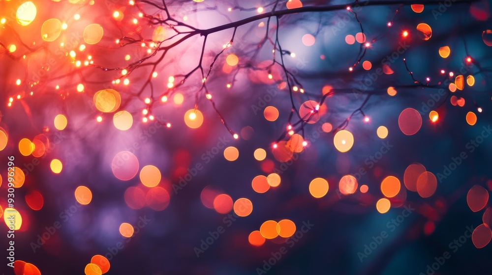 Aufkleber festive fireworks display with cascading lights and vibrant colors