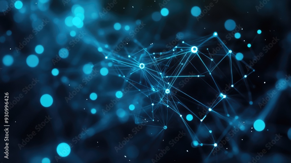 Poster High tech technology geometric and connection system background