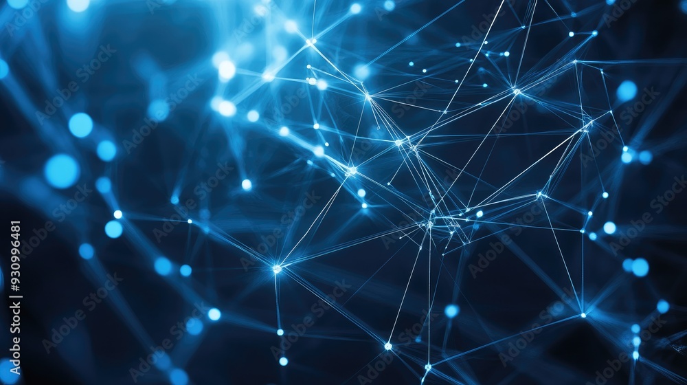 Poster High tech technology geometric and connection system background