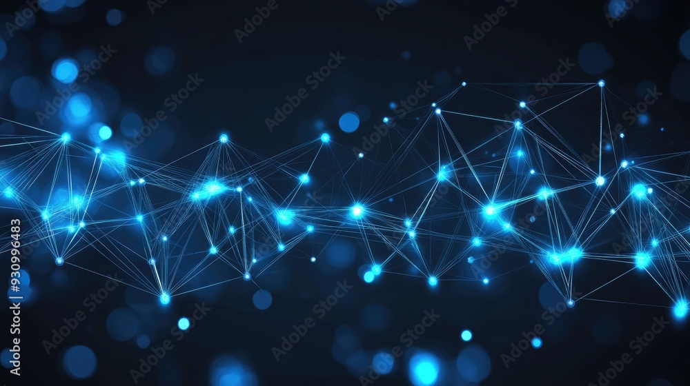 Poster High tech technology geometric and connection system background