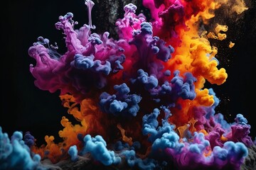 Abstract Colorful Smoke Explosion