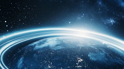 Fototapeta premium Earth's Atmosphere Glowing with Light