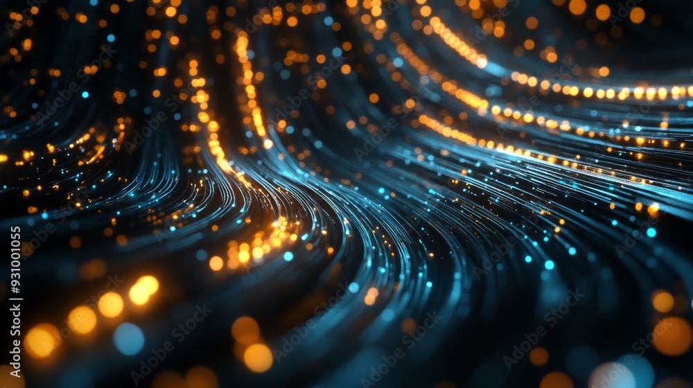 Poster abstract 3d illustration of data transmission in cyberspace