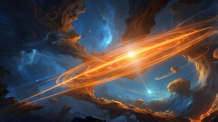 Flash of speed of highly fast glowing lights on roads with futuristic look, shows connectivity and fast communications, vibrant bl 