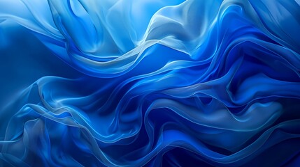 Obraz premium Abstract blue fabric background with flowing, wavy, and smooth texture.