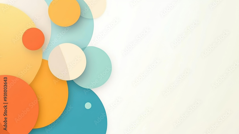 Poster explore a modern abstract background with minimal circles and vibrant textures for a unique flat ill