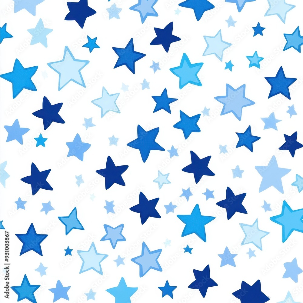 Poster a charming fabric pattern featuring delicate crosses and stars, perfect for adding a touch of whimsy