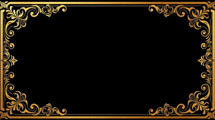 Golden frame images, gold frame on black, golden frame and black texture background, luxury banner, web banner images, golden ornament images,