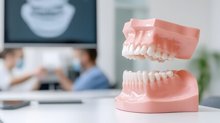 Dentist Educating Students on Cutting Edge Dental Technology in Classroom Setting