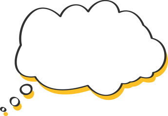 Speech bubble, thought balloon icon illustration.