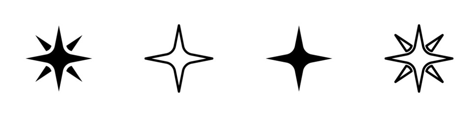 minimalist star icon sheet in transparent background