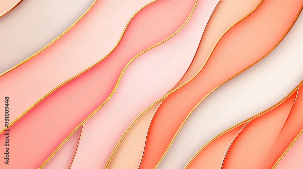 Poster soft waves of peach and pink create an elegant backdrop, perfect for any design project that needs a
