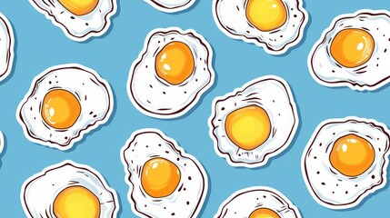 cute seamless pattern of fried egg