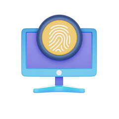 yellow cyber security 3d illustration