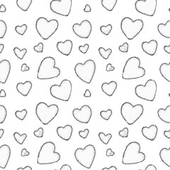 seamless pattern with black hearts