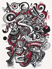 Doodle Art Illustration for Merchandise Clothing, Fashion Textile, Sport Apparel and Clothes Design Printing, Street Art Graffiti Pattern, Colorful Streetwear Design Bundle.