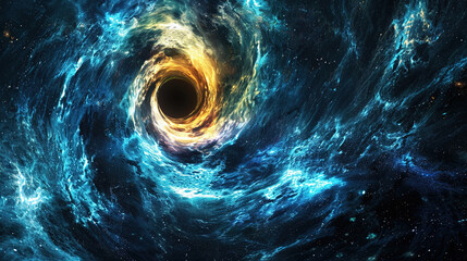 Naklejka premium blue spiral galaxy in space