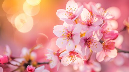 Fototapeta premium Close-Up of Cherry Blossom in Full Bloom