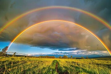 Naklejka premium Circle of Light: A Rare Rainbow Wonder