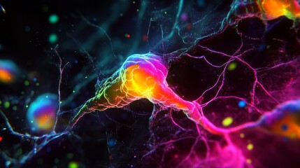 Naklejka premium Abstract Vibrant Cell Network