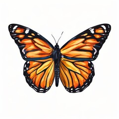 Fototapeta premium the AI Image Generator, A vivid orange monarch butterfly
