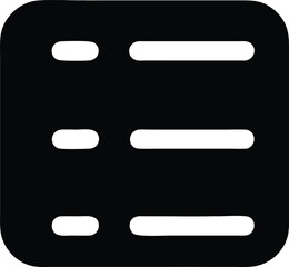 Obraz premium a black and white icon of a square with three lines